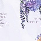 Links Zitat von Victor Hugo über Liebe, rechts Zitat von Bettina von Arnim. Aquarellblumen und Schmetterling dekorieren.