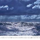 Kalender; Januar mit Daten 1-31; darunter steht: "Schweden - Schärenregatta von Böklings - Weitsicht und Sturm". Stürmische See mit bewölktem Himmel.