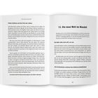 Text: "Lebe ehrlich, werde frei!" und "Das schwarze Loch". Zwei Buchseiten voller Text über Sinn, innere Leere und Erfolg.