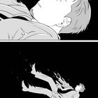 Eine schwarz-weiße Illustration zeigt einen fallenden Mann im Anzug in ruhiger, eleganter Pose auf schwarzem Hintergrund.