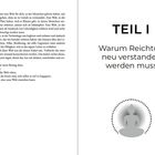 Teil I: Warum Reichtum neu verstanden werden muss. Links: Ein Text über eine bessere Welt, Widmung an Neo. Unten eine Meditations-Illustration.