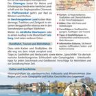 "Oberbayern. Entdecken und erleben. Rundfahrt, Touren und Aktivitäten. Kultur und Geschichte." Oben Karte, unten See.