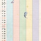 "Mai 2027" oben in rotem Band. Kalender mit bunten Spalten. Illustration: Ritter, Eule, Drache und Kerze.