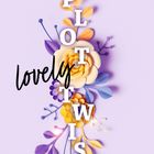 "Lovely Plot Twist" steht auf lila Hintergrund, verziert mit bunten, stilisierten Blumen.