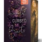 "Spiegel Bestseller-Autorin." Ein Buchcover mit lila Totenkopf und Rosen, schwarze Deko, goldene Akzente.