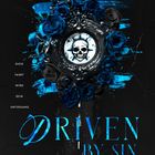Text: "Lilien Ortwein", "Diese Fahrt wird dein Untergang", "Driven by Sin", "Black Edition". Illustration aus blauen Rosen und Totenkopf.