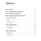 Inhaltsverzeichnis mit sechs Kapiteln: Vorwort, Allgemeines, Deutschprüfung, Training, Originalprüfungen, Musterlösungen.