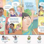 "Als Nächstes ist Sami dran. Ich bin Künstler. Ein Schriftsteller? Ein Fotograf? Genau! Ich mache schöne Fotos!"  
Illustration.