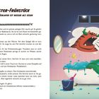 Seite 10: "Monster-Frühstück oder: Schlafen ist besser als essen". Seite 11: Illustration von Monster in Wanne.