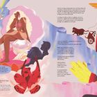 AMOR - ¿Qué es eso del amor que vuelve locos a dioses y mortales? Illustration zeigt mythologische Szenen und Figuren.