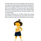 „Hallo!“, schreibt Lisbeth, 10 Jahre, liebt Comics, Wasserrutschen, orange Kleidung, Tattoos von ihrer Mutter. 

Eine Illustration eines Mädchens.