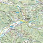 St. Michael in Obersteiermark zentral, umgeben von Straßen und grünen Hügeln. Eine topografische Karte.