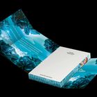 Texte: „Ich fühlte mich wie etwas ganz Besonderes“ und „Keine Königin“. Bläuliche Blumenmuster und elegantes Design.