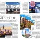 Inhalt, Hamburg entdecken, Hamburg erleben, Reise-Infos. Abbildung: Alte Backsteinhäuser neben einem modernen Glaskubus.