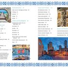 Titel und Seitenzahlen in Kategorien: Geografisches, Kalenderisches, Leben, Essen, Kunst. Fotos: Landschaften, Architektur, Getränke.