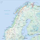Illustration einer skandinavischen Landkarte mit Städtenamen wie Oslo, Stockholm, Helsinki und St. Petersburg.