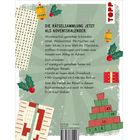 Texte: "DIE RÄTSELSAMMLUNG JETZT ALS ADVENTSKALENDER." und "TOPP". 

Details: Weihnachtliche Illustrationen mit Kreuzworträtsel.