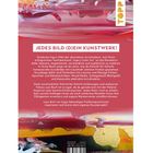"Jedes Bild (D)ein Kunstwerk!" Text über Ingas abstrakte Acrylmalerei und Techniken. Zeigt bunte, fließende Farben. Logo "TOPP".