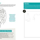 **FALTENWURF:** Körperhaltung und Faltenwurf der Kleidung hängen eng zusammen. Links Zeichnung einer sitzenden Person; rechts Übungsskizze.