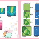 Links: Anleitung für "Nacht­himmel" und "Abendrot" mit Farbdetails. Rechts: Techniken für "Wassertropfen" und "Regentropfen".