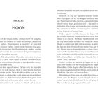 Text auf den Seiten 6 und 7, mit Überschrift "PROLOG" und "MOON". Es beginnt mit einem Gespräch über Berufe.