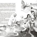 Text: "be­brill­ten Dok­to­ren mit schwar­zen ... Ener­gie, der Schwung, der sie von"

Illustration: Zwei Personen, eine Kamera, Schmetterlinge, Gebäude, Luftballon.