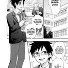 Comic mit Schülern in Schuluniform. Dialoge: „Boah, genau deswegen!“ und „Wie oft soll ich es noch sagen? Wir haben keine derartige Beziehung.“