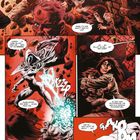 Comic mit intensiven Farben zeigt wütende Gesichter, eine Gestalt in Kapuze mit energiereicher Hand, Kampfaction.