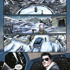 Text: "Dagestan, Russische Provinz im Vereinigten Latveria" und "Willkommen, Mister Stark." Winterliches Comic-Paneel mit Bergen.