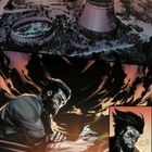 Text: "SNFF." Ein Mann mit Bart hält ein Gerät, Sonnenuntergang im Hintergrund, Turbinen und ein Feld in warmen Farben, angespannte Stimmung.