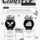 Cakeverse: Menschen sind "Kuchen" oder "Gabeln". "Gabeln" verlieren Geschmackssinn, "Kuchen" wirken anziehend.