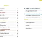 Inhaltsverzeichnis mit Kapiteln über Mentalstärke und Stressbewältigung im Sport, soziale Medien und Anhang.