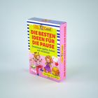 "Die besten Ideen für die Pause", gelbes Etikett: "Für Kinder ab 5 Jahren", Illustrationen von spielenden Kindern.