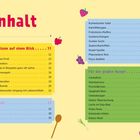 Inhalt, Vorwort, Dein Küchenwissen auf einen Blick, Klein & herzhaft, Für den großen Hunger. Bunte Illustrationen von Essen.