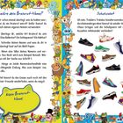 Zwei bunte Abschnitte: Links Brainrot-Namen erstellen in vier Schritten, rechts Schuhsalat-Spiel. Ganze bunte Ränder.