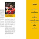 Vorwort, Inhalt, Henning Fritz, Liebe Handballfans. Links mehr Text, Foto eines lächelnden Mannes mit Flagge. Rechts gelber Hintergrund.