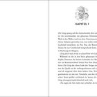„KAPITEL 1“ steht unter einer Illustration eines Drachen. Text beschreibt eine Szene mit Zhi Ging und einer Riesenqualle.