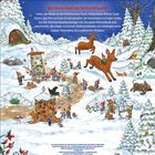 Oben: "SPIELEN UND BEGREIFEN", "Weihnachten im Wimmelwald". Winterlandschaft mit Tieren und Wichteln im Schnee.