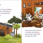"Das Büro: Mina, Bo und Rudi sind Bären. Sie lieben Fälle und Pizza. Bruno Eichhorn schreit: 'Hilfe! Hilfe! Schnappt den Dieb!'"