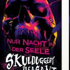 Der Text "Nur Nacht in der Seele" und "Skulduggery Pleasant" ist groß zu sehen. Das Cover zeigt einen bunten Totenkopf.