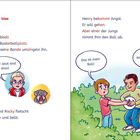 Zwei Jungen stehen in einem Gebüsch. Einer sagt: "Das ist mein Ball!", der andere antwortet: "Jetzt nicht mehr."