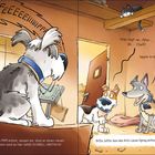 Ein Hund pfeift laut: "Pff...". Andere Hunde reagieren darauf aufgeregt. Oben hängt ein Schild: "Leckerli für alle!".