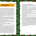 "DER ANFANG" steht oben. Text beschreibt einen Schüler, der in der Schule ein Abenteuer erlebt und über ein Buch sinniert.