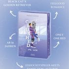 Cover mit dem Titel „Crushed on Ice“, daneben Slogans wie „Feelgood Romance“ und „Black Cat x Golden Retriever“.