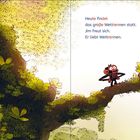 "Heute findet das große Wettrennen statt. Jim freut sich. Er liebt Wettrennen." Illustration eines Affen auf einem Ast.