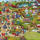 "Endlich ist Frühling", "die Tulpe", "das Iglu", "der Wurm", "der rote Farbeimer", "die Schraubenschlüssel", "der Kaktus". 
Illustration mit vielen Tiere im Garten, Frühlingsputz.