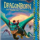"STRUAUN MURRAY, DRAGONBORN, Die Macht der Dämonen, Loewe." Ein Junge reitet auf einem großen, bunten Drachen.