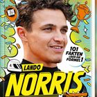 "Racing Legends", "101 Fakten über die Formel 1", "Lando Norris", "Maurice Hamilton". Illustration eines Fahrers und Autos.