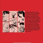 Text: Enamis Armee steht vor dem Untergang... feindliche General Hiragi entkommt. Illustration mit Manga-Panels darunter.