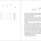 Linke Seite hat das Inhaltsverzeichnis für Kapitel 17–21. Rechte Seite beginnt mit Kapitel 1, eine Geschichte über Georgina.